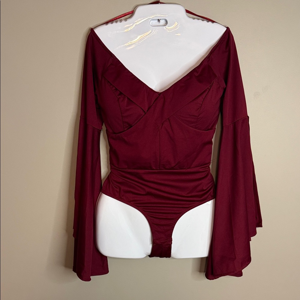 Chic Burgundy Women's Bodysuit